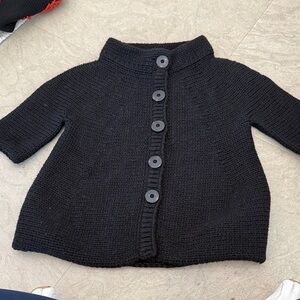 Vince Black Button-Front Knit Cardigan